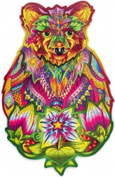 Farverigt træpuslespil – bjørn