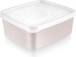 Plastboks til mad med låg 650 ml beige