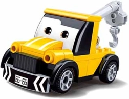 Sluban Power Bricks opratrukket gul bugseringsvogn med øjne