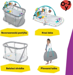 Baby Einstein tremmeseng og legehave med klaver 3-i-1 Kick & Snooze