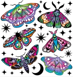 farvede strygemærker – små møl, lille ark