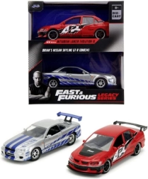 Fast & Furious – dobbeltpakke modeller Mitsubishi Lancer Evo IX 2006 og Nissan Skyline GT‑R R34 1:32