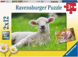 Ravensburger puslespil husdyr 2×12 brikker