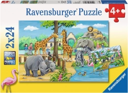 RAVENSBURGER Puslespil Velkommen i Zoo 2x24 brikker
