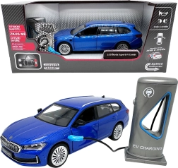 Metalmodel Škoda Superb IV Combi med ladestation, blå 1:35
