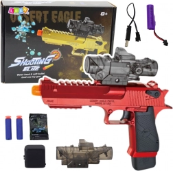 Elektrisk legetøjspistol til gelkugler og skumdartpile – rød