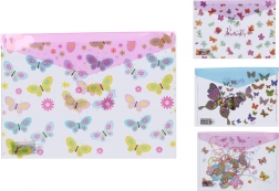 Mappe med trykknap 35,8 × 26 cm – motiv Sommerfugl