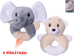 Plysdyr med pivelyd 11 cm – elefant eller bamse