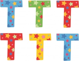 Bigjigs Toys stjerneprikket bogstav T – træ 7×7 cm