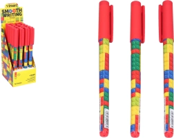 Kuglepen med blåt blæk 0,7 mm – ternet design