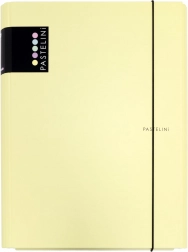 3-klaps laminerede mapper med elastik Pastelini – gul