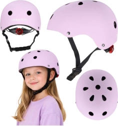 Trike Fix cykelhjelm til børn med LED-lys M 55–58 cm – Lilla