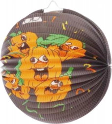 Rund lampion 25 cm – græskar