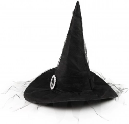 børnehat til heksekunst med sølvspænde