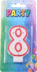 Rød partylys formet som tallet 8