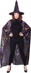 Heksekostume med edderkoppespind-kappe og hat til voksne
