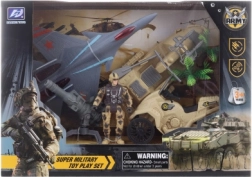 Militærsæt med jagerfly, motorcykel og vandscooter