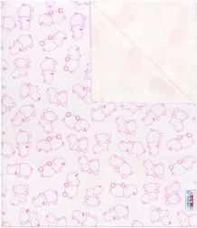 vandtæt flannelunderlag New Baby flodhest hvid/lyserød