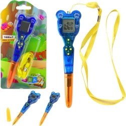 Elektronisk pen med minikonsol 168 i 1 med snor, orange‑blå