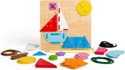 BIGJIGS TOYS træ snøreleg – geometriske former