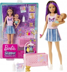 Barbie Skipper Babysitter – krybbe og baby legesæt