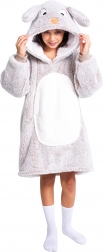 Cozy Noxxiez varmt tv-hættetæppe – kanin – til børn 7–12 år