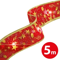 Jule-LED-bånd rød 5 m med 50 LED'er og USB-strømforsyning