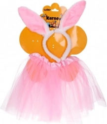 Karnevalssæt lyserød kanin