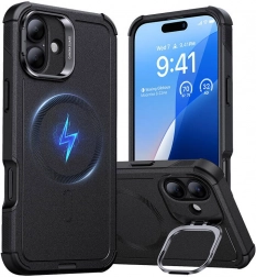 ESR Cyber Tough HaloLock etui med stander til iPhone 16 Plus sort
