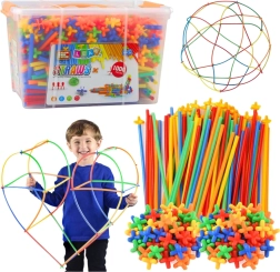 Konstruktionsbyggesæt sugerør STRAWS, 1000 dele i kuffert