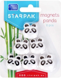 Panda-magneter 6 stk.
