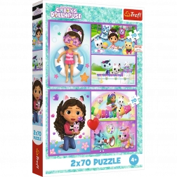 Puslespil Gabby Gabbys magiske hus 2-i-1, 2x70 brikker