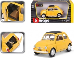 Bburago model bil Fiat 500 F 1965 gul 1:24