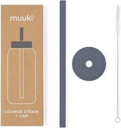 Muuki Lounge sugerør med låg i røggrå