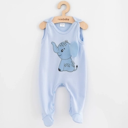 Baby bomuldsheldragt new baby happy elephant blå 56 (0–3 m)