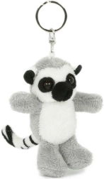 Plysset nøglering med katta-lemur 7 × 8 cm
