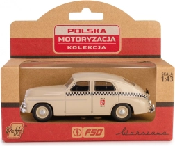 Historisk PRL-bil Warszawa M20 taxi sandfarvet model