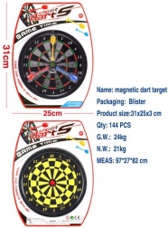 Dobbeltsidet magnetisk dartskive 20 cm med 3 pile