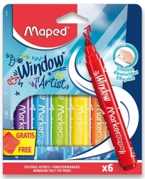 Maped vindues-tuscher Window, 6 stk med mikrofiberklud