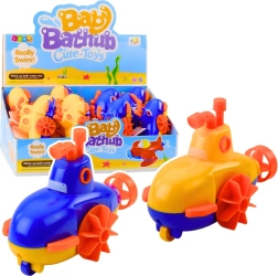 Optrækkeligt badlegetøj ubåd gul-blå