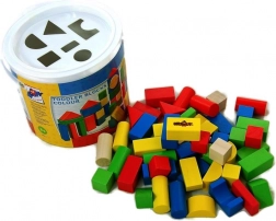 Træklodser til småbørn i spand med formesorterer