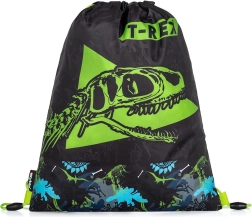 Gymnastikpose med T‑Rex‑motiv