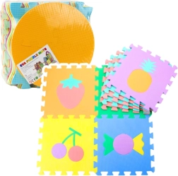 Blød skumgulvmåtte af EVA – frugt og slik, 16 dele