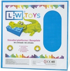 Stor byggeplade 50×50 knopper blå