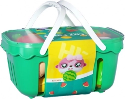 Kurv med skærefrugter og grøntsager