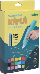 Reservepatroner til WIKY 3D‑pen – sæt med 15 farver (3 m)