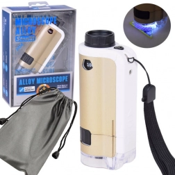 Lomme-mikroskop i metal til børn 100x–250x med LED