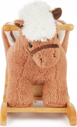 Gyngende plyshest med sæde Bieco