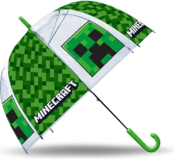 Gennemsigtig manuel paraply MINECRAFT grøn