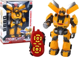 Stor fjernstyret robot – gul, lyd og lys